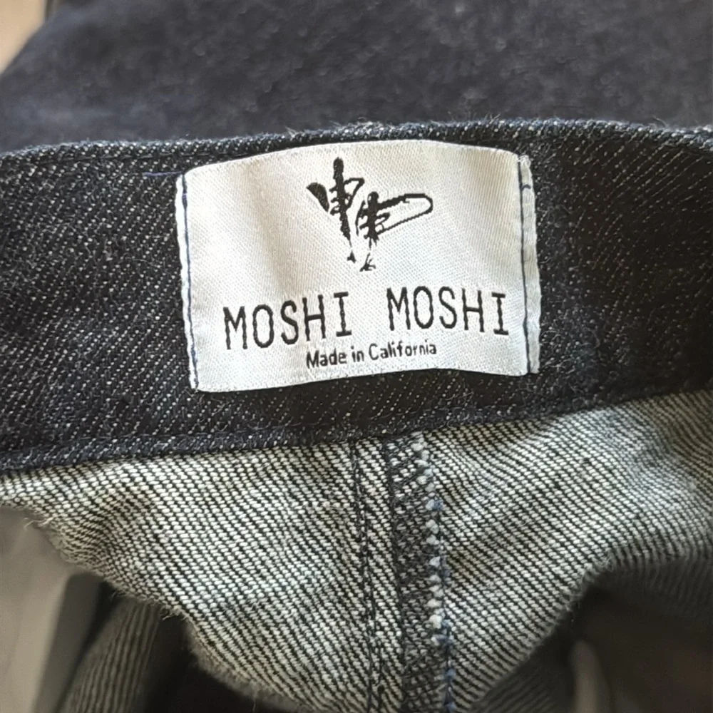 Moshi Moshi Deep Blue Cargo Zip Pocket Adjustable‎ Grunge Jeans Women’s Size XS